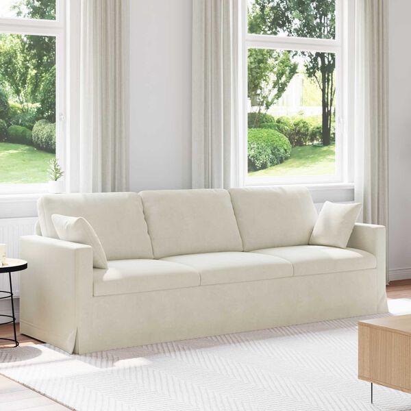 vidaXL Sofa Creme 228 x 78 x 80 cm Samt