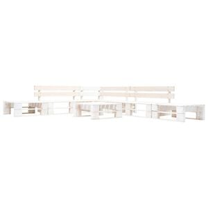 vidaXL 6-tlg. Paletten-Lounge-Set Holz Wei&szlig;