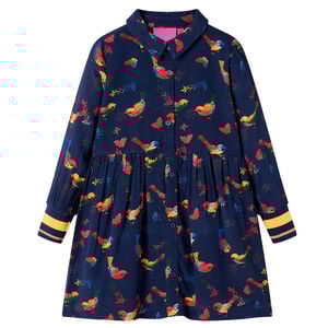 Kinderkleid mit Langen Ärmeln Marineblau 116