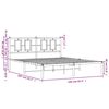 vidaXL Bettgestell mit Kopfteil Metall Wei&szlig; 150x200 cm