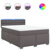 vidaXL Boxspringbett mit Matratze Grau 160x200 cm Kunstleder
