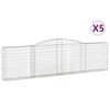 vidaXL Gabionen mit Hochbogen 5 Stk. 400x30x100/120cm Verzinktes Eisen