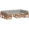 vidaXL Outdoor-Sofagarnitur mit Kissen 10 pcs Nat&uuml;rlich und Hellgrau