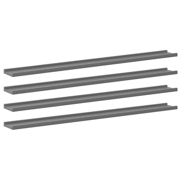 vidaXL Wandregale 4 Stk. Grau 115x9x3 cm