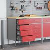 vidaXL Werkbank mit Schubladen 2 pcs Rot und Grau 100 x 55 x 85 cm