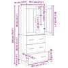 vidaXL Highboard 2 pcs Schwarz Eichen-Optik Engineered Wood und Glas