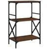 vidaXL B&uuml;cherregal 3 B&ouml;den Braun Eiche 59x35x90,5 cm Holzwerkstoff