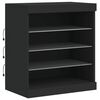 vidaXL Sideboard mit LED-Leuchten Schwarz 142,5x37x67 cm