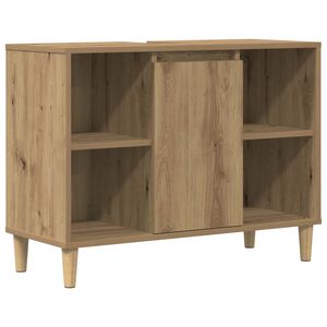 vidaXL Badschrank Braun Artisan-Eiche 80x33x60 cm Holzwerkstoff
