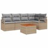 vidaXL Gartensofa-set mit Kissen 6 pcs Beige Poly-Rattan