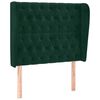 vidaXL Kopfteil mit Ohren Dunkelgr&uuml;n 93x23x118/128 cm Samt