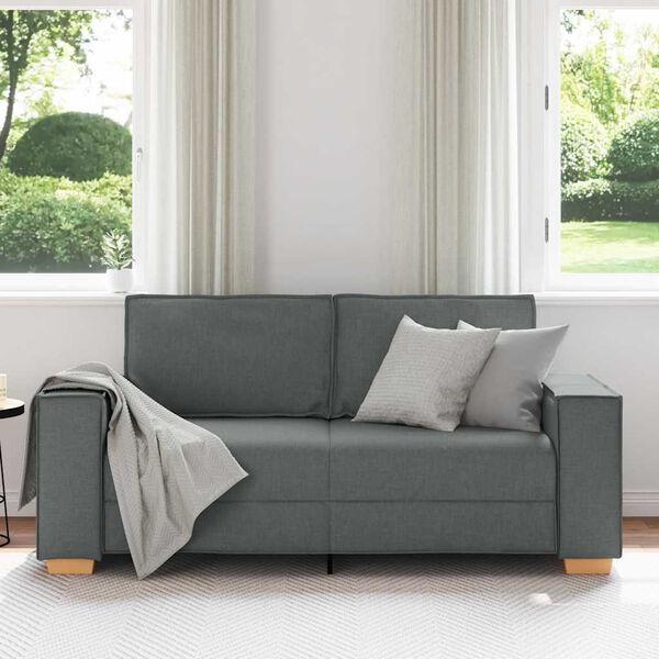 vidaXL 2-Sitzer Sofa Dunkelgrau 140 cm Stoff