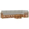 vidaXL Ecksofa Set 7 pcs Nat&uuml;rlich und Hellgrau Massivholz Akazie