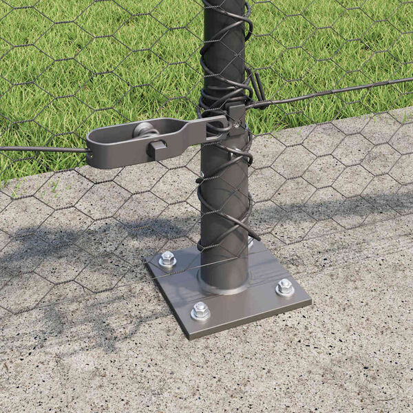 vidaXL Zaunpfosten Grau 10 x 0,5 m (25 mm Maschenweite) Stahl und PVC