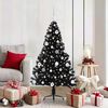 vidaXL K&uuml;nstlicher vorbeleuchteter Weihnachtsbaum Schwarz 150 cm PVC