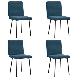 vidaXL Esszimmerst&uuml;hle 4 Stk. Blau Samt