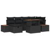vidaXL Gartensofa-set mit Kissen 7 pcs Schwarz Poly-Rattan