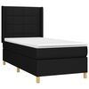 vidaXL Boxspringbett mit Matratze & LED Schwarz 100x200 cm Stoff