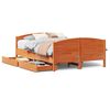 vidaXL Massivholzbett ohne Matratze Wachsbraun 150x200 cm Kiefernholz