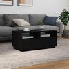 vidaXL Couchtisch mit LED-Leuchten Schwarz Eichen-Optik 90x49x40 cm