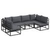 vidaXL Gartensofa-set 6 Stk. Schwarz Aluminium