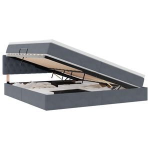 vidaXL Aufbewahrungsbett mit Matratze Dunkelgrau 200 x 200 cm Samt