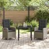 vidaXL Garten Essgruppe mit Kissen 3 pcs Grau Poly-Rattan