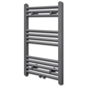 Handtuchheizk&ouml;rper Warmwasser Gerade Grau 500x764 mm