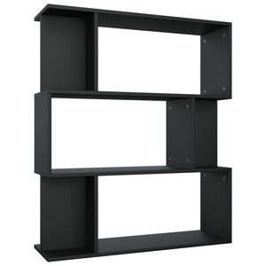vidaXL B&uuml;cherregal/Raumteiler Schwarz 80x24x96 cm Holzwerkstoff