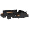 vidaXL Gartensofa-set mit Kissen 14 pcs Schwarz