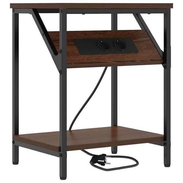 vidaXL Nachttisch Braun Eichen-Optik 38 x 30 x 48 cm Holzwerkstoff