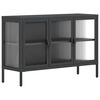 vidaXL Sideboard Schwarz 105x35x70 cm Glas und Stahl
