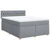 vidaXL Boxspringbett mit Matratze Hellgrau 160x200 cm Stoff