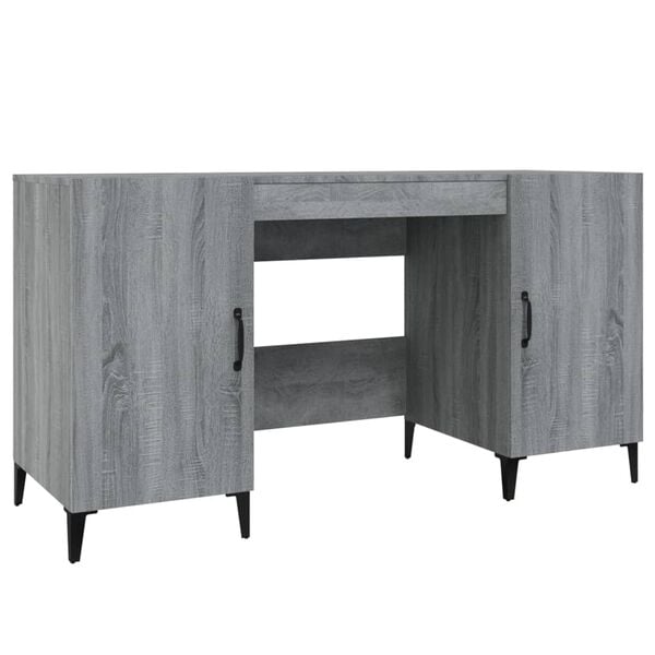 vidaXL Schreibtisch Grau Sonoma 140x50x75 cm Holzwerkstoff