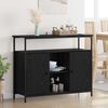 vidaXL Sideboard Schwarz Eichen-Optik 100 x 35 x 80 cm Holzwerkstoff