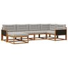 vidaXL Outdoor-Sofagarnitur 6 stk. Natur und Hellgrau