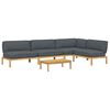 vidaXL Sofa Set mit Kissen Uni 5 pcs Anthrazit Massivholz Akazie