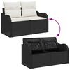 vidaXL Garten-Sofa-Set mit Kissen mit Kissen 9 pcs Schwarz Poly Rattan