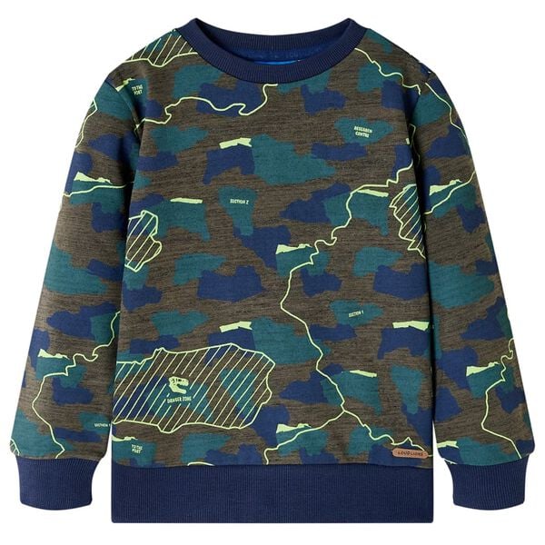 Kinder-Sweatshirt Dunkles Khaki Melange 104