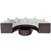vidaXL 6-tlg. Garten-Lounge-Set mit Auflagen Poly Rattan Braun