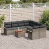 vidaXL Garten-Sofa-Set mit Kissen mit Speicher mit Kissen 9 pcs Grau