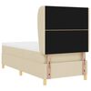 vidaXL Boxspringbett mit Matratze Dunkelgrau 90x190 cm Creme Stoff