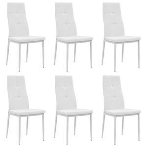 vidaXL Esszimmerst&uuml;hle 6 Stk. Kunstleder Wei&szlig;