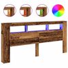 vidaXL LED-Kopfteil Altholz-Optik 220x18,5x103,5 cm Holzwerkstoff