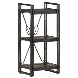 vidaXL B&uuml;cherregal 3 F&auml;cher Schwarz 40x30x80 cm Mango Massivholz