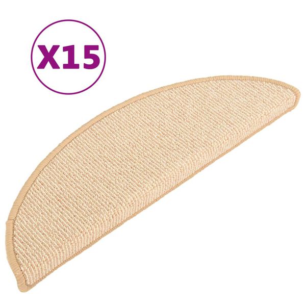 vidaXL Stufenmatten 15 Stk. 65x21x4 cm Creme Halbrund Gro&szlig;