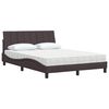 vidaXL Bett mit Matratze "Hanko" Dunkelbraun 140x200 cm Stoff
