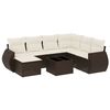 vidaXL 8-tlg. Garten-Sofagarnitur mit Kissen Braun Poly Rattan
