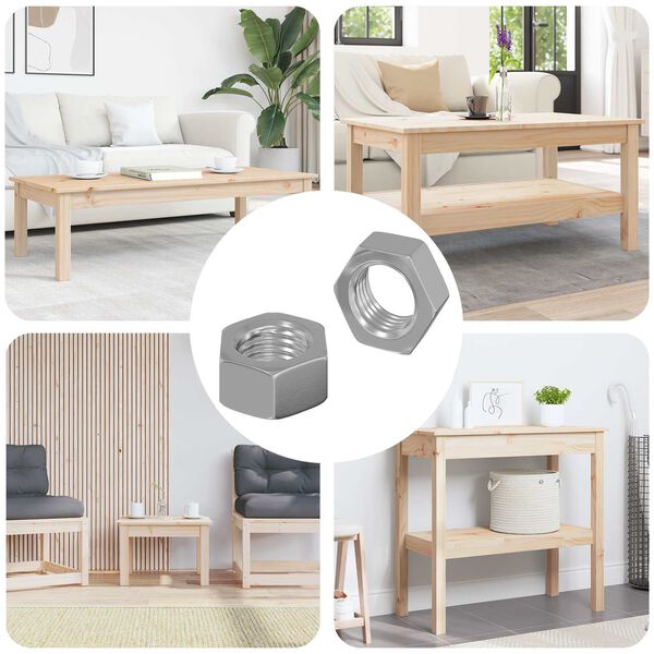 vidaXL Sechskantmutter 2 pcs Silber M6 Metall