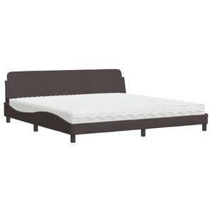 vidaXL Bett mit Matratze "Dover" Dunkelbraun 200x200 cm Stoff